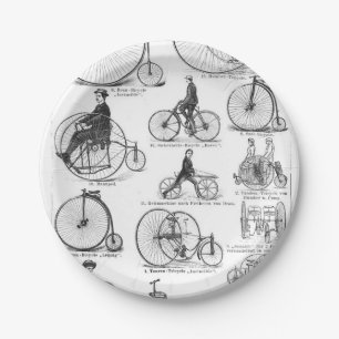 Assiettes En Carton Bicyclette à grande roue Penny Farthing