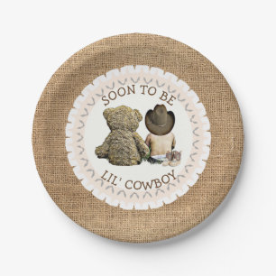 Assiettes En Carton Bientôt être Lil' Cowboy Baby shower Plaques de gâ