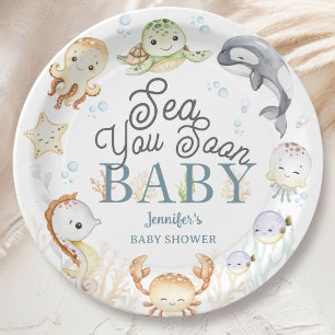 Assiettes En Carton Bientôt sous l'océan Baby Shower Mixte
