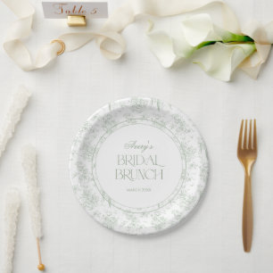 Assiettes En Carton Bienvenue à la douche de mariage florale vintage t