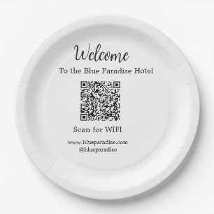 Assiettes En Carton Bienvenue à l'hôtel restaurant villa scan QR WIFI