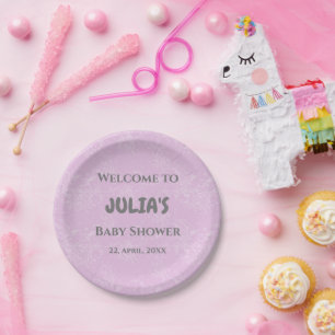 Assiettes En Carton Bienvenue au Baby shower