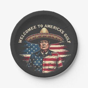 Assiettes En Carton Bienvenue sur la côte Est de Trump aux États-Unis