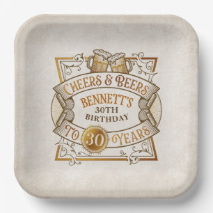 Assiettes En Carton Bières à la joie Anniversaire