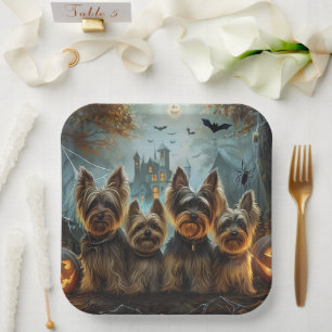 Assiettes En Carton Biewer Terrier Halloween Night Doggy Délice