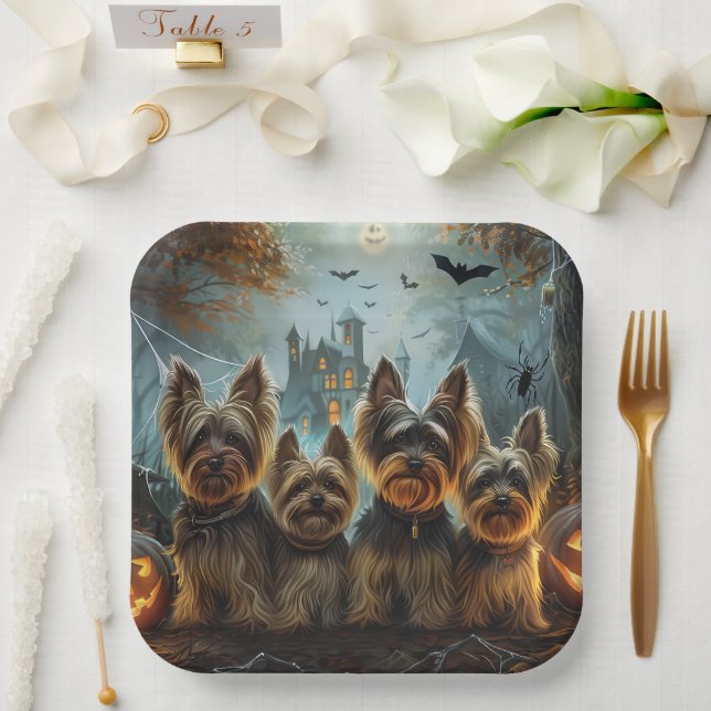 Assiettes En Carton Biewer Terrier Halloween Night Doggy Délice (Mariage)