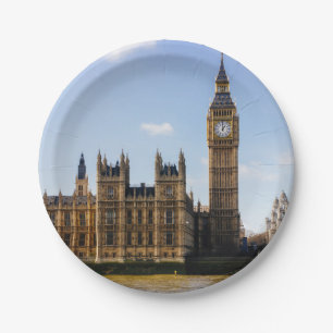 Assiettes En Carton Big Ben, Chambres du Parlement, Londres R-U