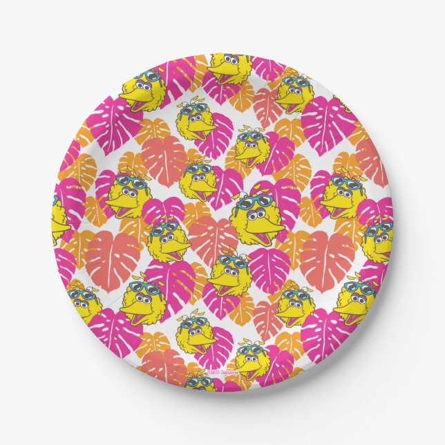 Assiettes En Carton Big Bird | Motif tropical (Devant)