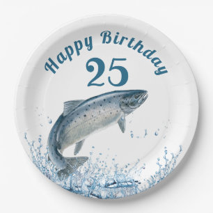 Assiettes En Carton Big Fish In Water 25e Anniversaire Plaque de papie