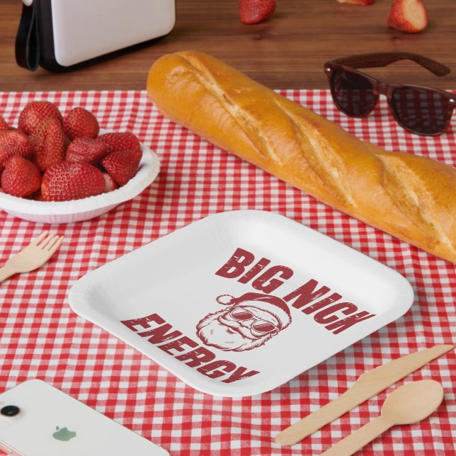 Assiettes En Carton Big Nick Energy Funny Père Noël Rude Christmas Jok (Pique-nique)