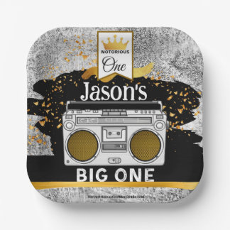 Assiettes En Carton BIG ONE 1er anniversaire Boombox Plaques de gâteau