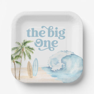 Assiettes En Carton Big One Beach Surf 1er anniversaire