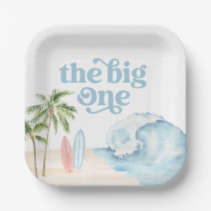 Assiettes En Carton Big One Beach Surf 1er anniversaire