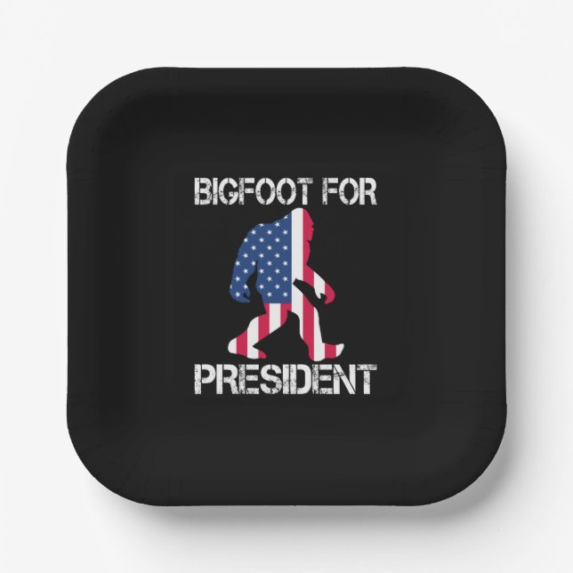 Assiettes En Carton Bigfoot pour le président Funny Bigfoot (Recto)