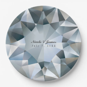 Assiettes En Carton Bijoux Diamant Bling Élégant Bijou Fête