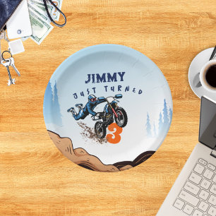 Assiettes En Carton Biker Kid Dirt Stunt Vélo Anniversaire