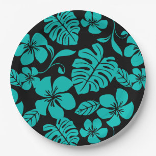 ASSIETTES EN CARTON BIKINI ROSE (NOIR/TURQUOISE)