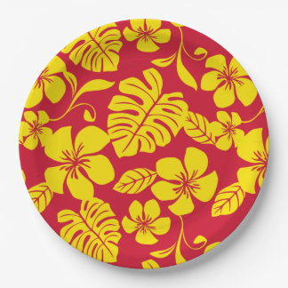 ASSIETTES EN CARTON BIKINI ROSE (ROUGE/OR)