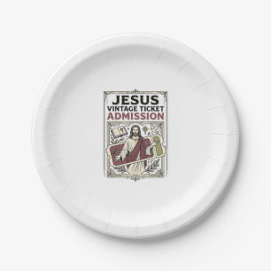 Assiettes En Carton Billet d'admission vintage Jésus Billet d'admissio