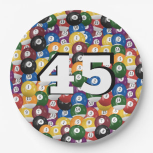 Assiettes En Carton Billiard Balls pour 45e anniversaire