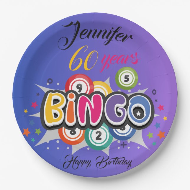 Assiettes En Carton BINGO themed birthday party  (Devant)
