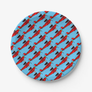 Assiettes En Carton Biplane rouge