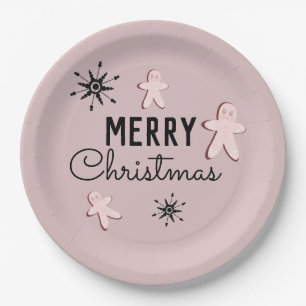 Assiettes En Carton Biscuit pain d'épice de Noël joyeux