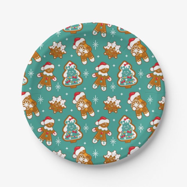 Assiettes En Carton Biscuits de Noël au gingembre (Devant)