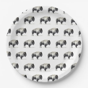 Assiettes En Carton Bison américain