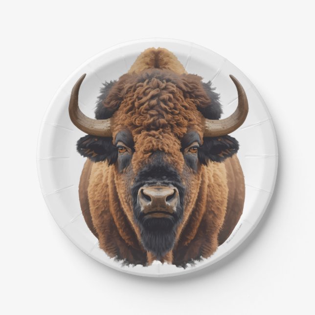Assiettes En Carton Bison / Buffle (Devant)