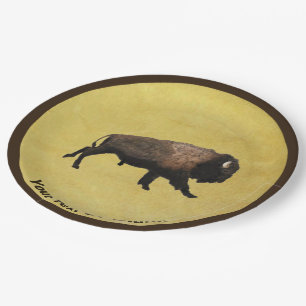 Assiettes En Carton Bison galopant