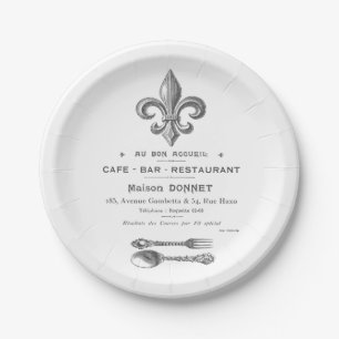 ASSIETTES EN CARTON BISTROS FRANÇAIS VINTAGES MODERNES