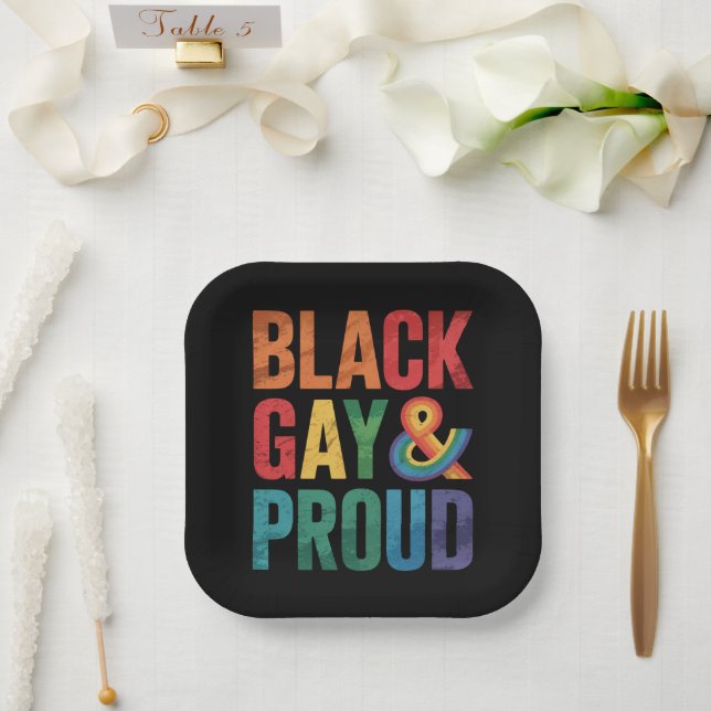 Assiettes En Carton Black Gay et Fiers LGBTQ Black Queens (Mariage)