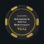 Assiettes En Carton Black Gold Poker Chip Las Vegas Casino Anniversair<br><div class="desc">Éblouissez les invités de la fête d'anniversaire avec ces amusantes plaques de papier à puces de poker noir et or personnalisées!</div>