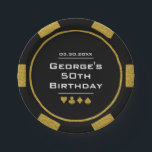 Assiettes En Carton Black Gold Poker Chip Las Vegas Casino Anniversair<br><div class="desc">Éblouissez les invités de la fête d'anniversaire avec ces amusantes plaques de papier à puces de poker noir et or personnalisées!</div>
