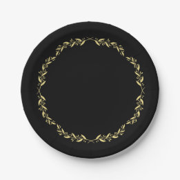 Assiettes En Carton Black & Gold Poker Night Party Plates