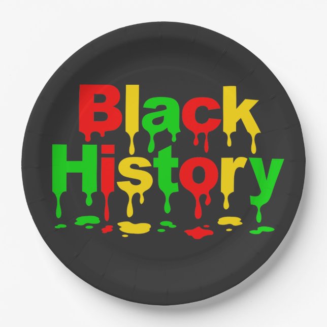 Assiettes En Carton Black History Month African American Men Women Kid (Devant)