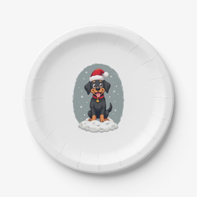Assiettes En Carton Black Labrador Christmas Santa Hat Xmas Pajama T-S (Devant)