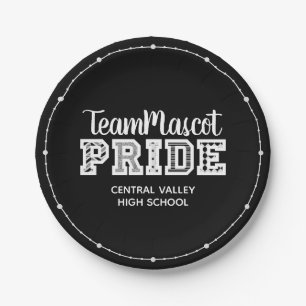 Assiettes En Carton Black School Pride Mascot Nom Plaques papier