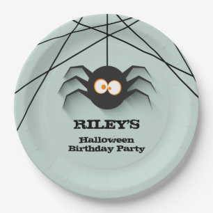 Assiettes En Carton Black Spider Halloween fête d'anniversaire