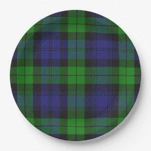 Assiettes En Carton Black Watch Tartan Plaid Scottish Motif