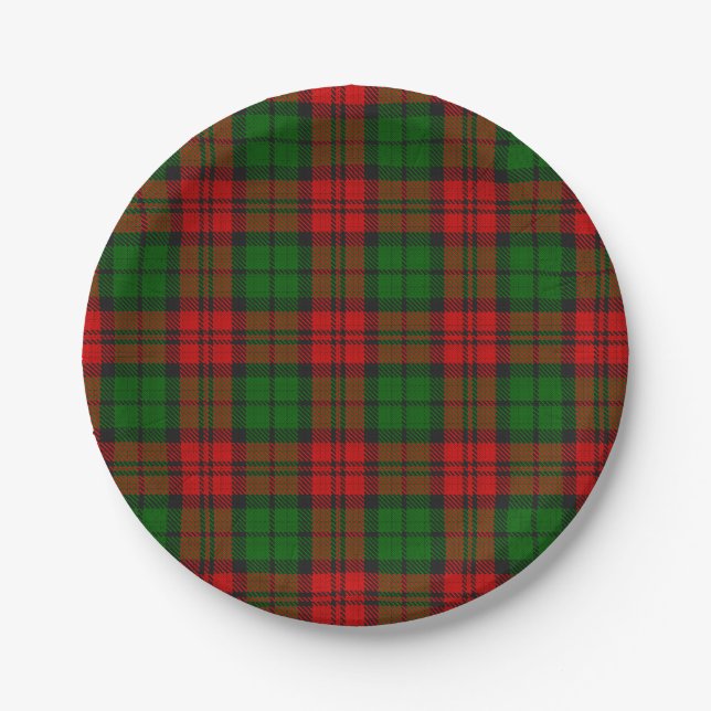 Assiettes En Carton Blackwatch Campbell Tartan Red Green Plaid (Devant)