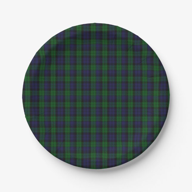 Assiettes En Carton Blackwatch Tartan (Devant)