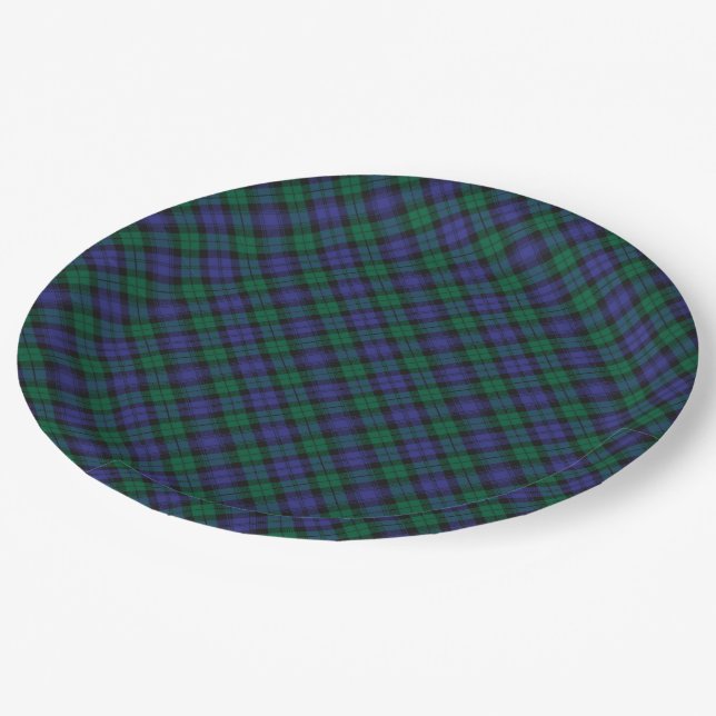 Assiettes En Carton Blackwatch Tartan Royal Scottish Plaid Motif (Angle)