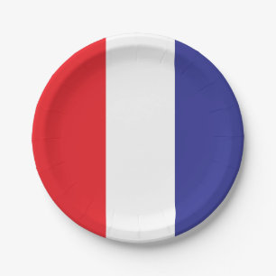 Assiettes En Carton Blanc Rouge Et Bleu