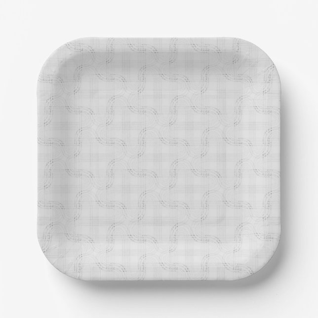 Assiettes En Carton Blanc solide texturé. (Recto)