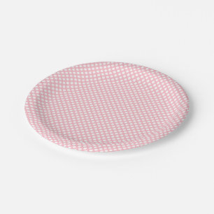 Assiettes En Carton Blanc sur rose Pois de petite taille