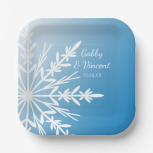 Assiettes En Carton Blanche-Neige sur Blue Winter