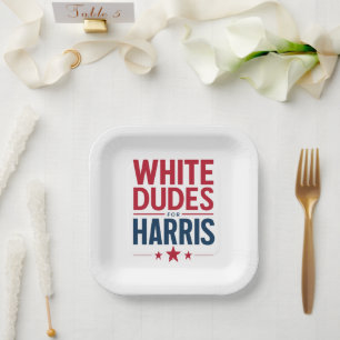 Assiettes En Carton Blancs pour l'élection de Harris Kamala Harris 202