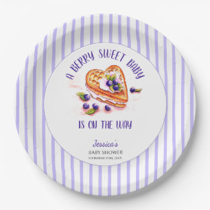Assiettes En Carton Bleu Berry Sweet Fall Baby shower